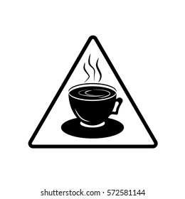 be careful attention cup off hot drink icon