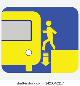 Be careful when entering the subway train icon
