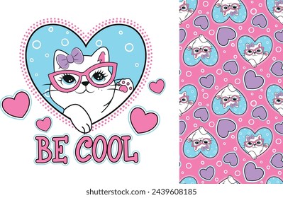 be cool cat love glasses texture