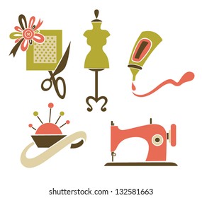 be a designer, hand made and craft, vector collection of symbols and icons