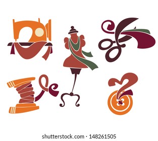 be a designer, hand made fashion, vector collection of symbols and icons