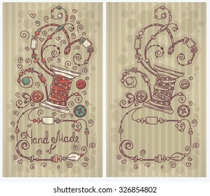 be a designer, two hand made backgrounds in doodle style