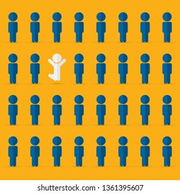 Be different - Being different, standing out from the crowd -The graphic of a jumping man also represents the concept of individuality , confidence, uniqueness, innovation, creativity. 