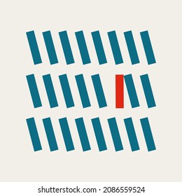 Be different, business vector concept. Symbol of leadership, indidviduality, uniqueness. Minimal design abstract eps10 illustration