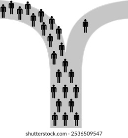 Be different concept with a man who follows a different route than most people