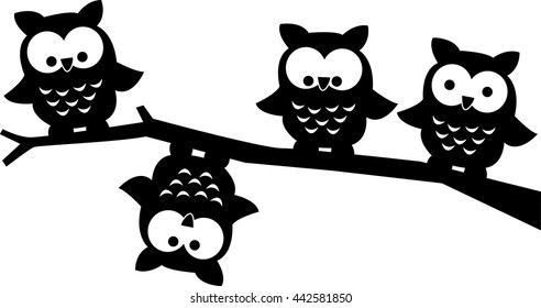 Be different four cute little owls