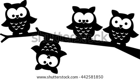 Be different four cute little owls