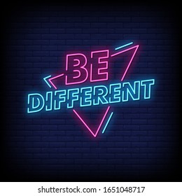 Vector de texto de estilo de signos de neón diferente