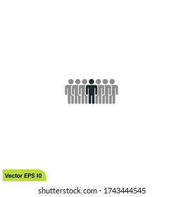 be different person icon illustration, simple design element, vector eps 10 