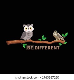be different a text-based t-shirt design