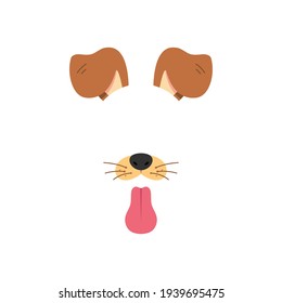 Be the dog at the party. Mask. Vector illustration isolated on white background.