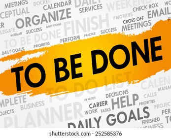 TO BE DONE word cloud, business concept