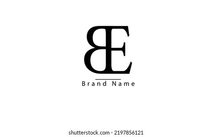BE E B EB abstract vector logo monogram template