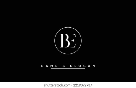 Monograma del logotipo de las letras abstractas BE, EB