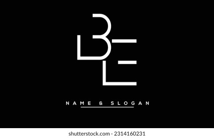 Monograma del logotipo de las letras abstractas BE, EB