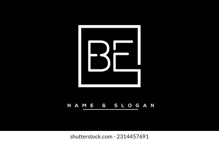 Monograma del logotipo de las letras abstractas BE, EB