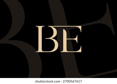 Diseño de icono de logotipo de letra BE o EB. Monograma de las iniciales de lujo de estilo clásico.