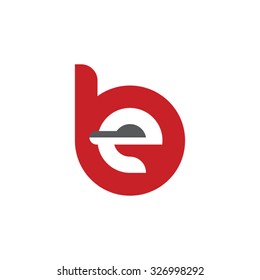 be, eb letter rounded letter logo red