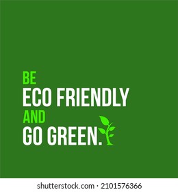 Sea Eco Friendly And Go Green Vector usa ilustraciones de diseño para publicaciones en medios sociales. Diseño de la tarjeta de bandera. Texto sobre el medio ambiente natural