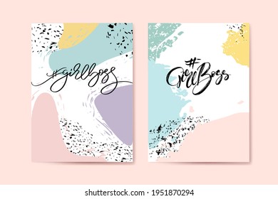 Be an example. Girlboss - a unique hand drawn inspirational quote of a girl's strength.