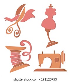 be a fashion designer, hand made and craft, vector collection of symbols and icons 