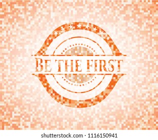 Be the first abstract orange mosaic emblem