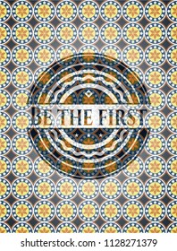 Be the first arabic emblem background. Arabesque decoration.