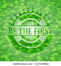 Be the first green emblem with triangle mosaic background
