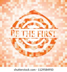 Be the first orange mosaic emblem with background