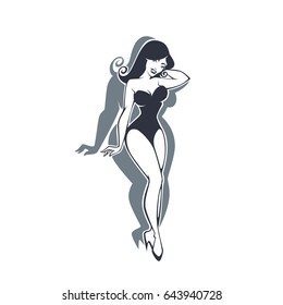 Be Fit, Change Your Body, Vector Pinup Woman