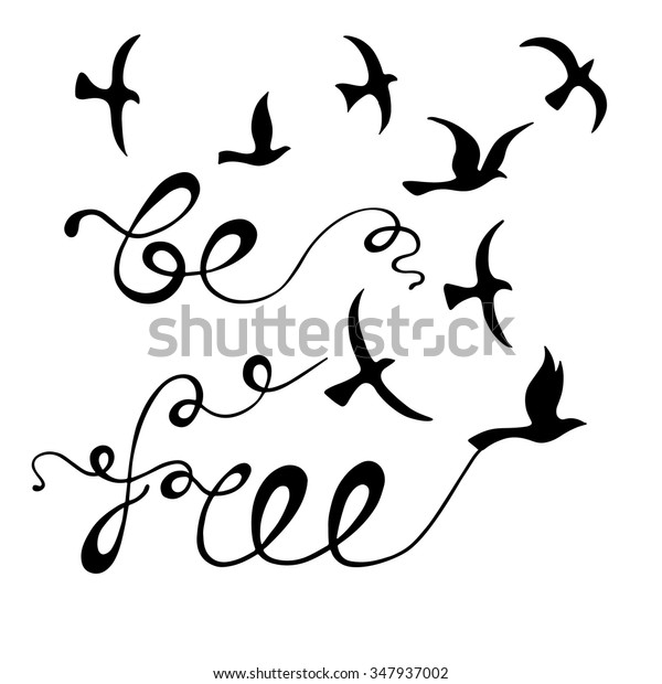 Soyez Libres Citation Inspirante Sur Image Vectorielle De Stock Libre De Droits