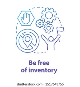 Be free of inventory blue concept icon. Supply chain management model idea thin line illustration. Ecommerce store, order delivery. Dropshipping service. Vector isolated outline drawing