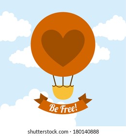 be free over sky background vector illustration