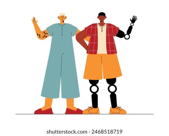 Be friends with each other without making distinctions, diversity vector illustration.