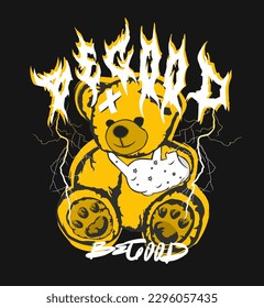 Be Good. Teddy Bear Trendy Urban Streetwear Design in Luxury, Edgy and Brutalist Style
