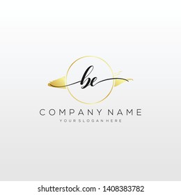 BE handwriting initial logo template vector.