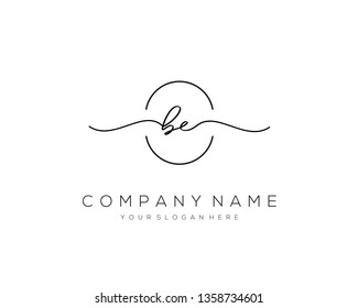 BE handwriting initial  logo vector