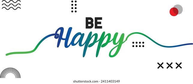 Be Happy, Abstract Hand dibujó el diseño creativo del logo del vector de caligrafía. Diseño de logotipo para el año nuevo 2023