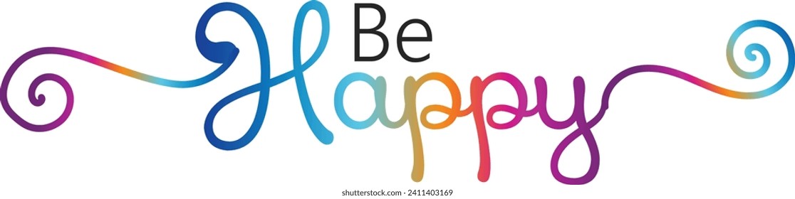 Be Happy, Abstract Hand dibujó el diseño creativo del logo del vector de caligrafía. Diseño de logotipo para el año nuevo 2023