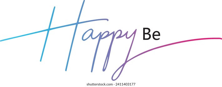 Be Happy, Abstract Hand dibujó el diseño creativo del logo del vector de caligrafía. Diseño de logotipo para el año nuevo 2023