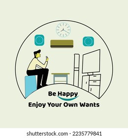 be happy do your own wants words in relaxing mood simple vector design for any use and t shirt electronic brand