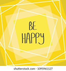 Be happy doodle card.