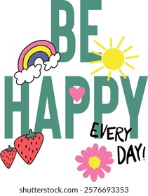 be happy everyday vector art illustrations 