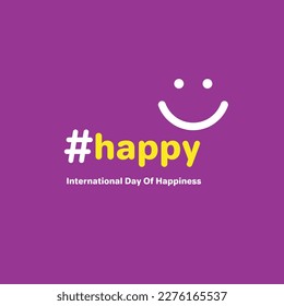 be happy, International  Day Of happiness, March 2o, Social Media Post, Smile day vector Desin