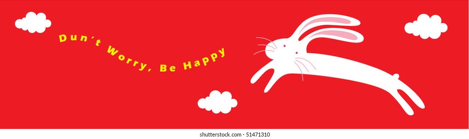 be happy no worry bunny bookmark