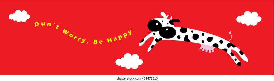 be happy no worry cow bookmark