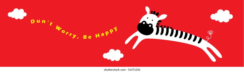 be happy no worry zebra bookmark