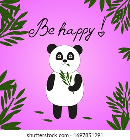 Be happy with panda vector