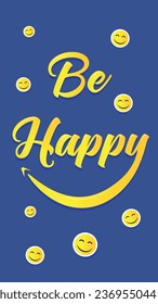 Be happy, quote as wallpaper