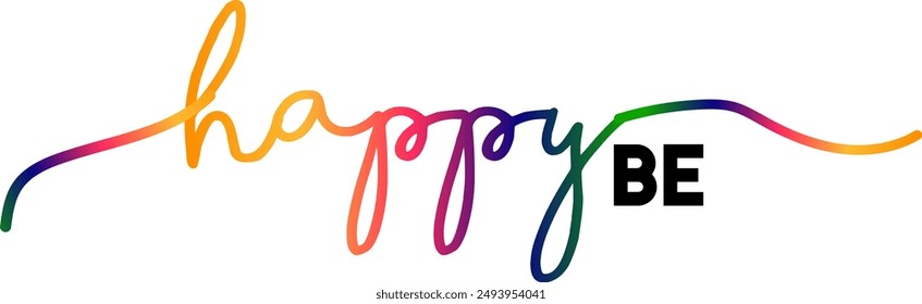 be happy, Be Happy text design, gradient text design be happy